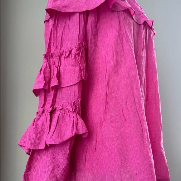 Entro ruffle pink new blouse top off shoulder girly tags cruise wedding birthday - Picture 3 of 3